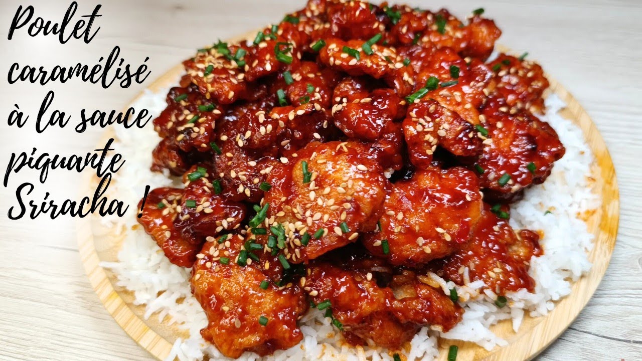 Poulet caramélisé à la sauce piquante SRIRACHA 🍛🥢 simple et rapide à faire !!!!!