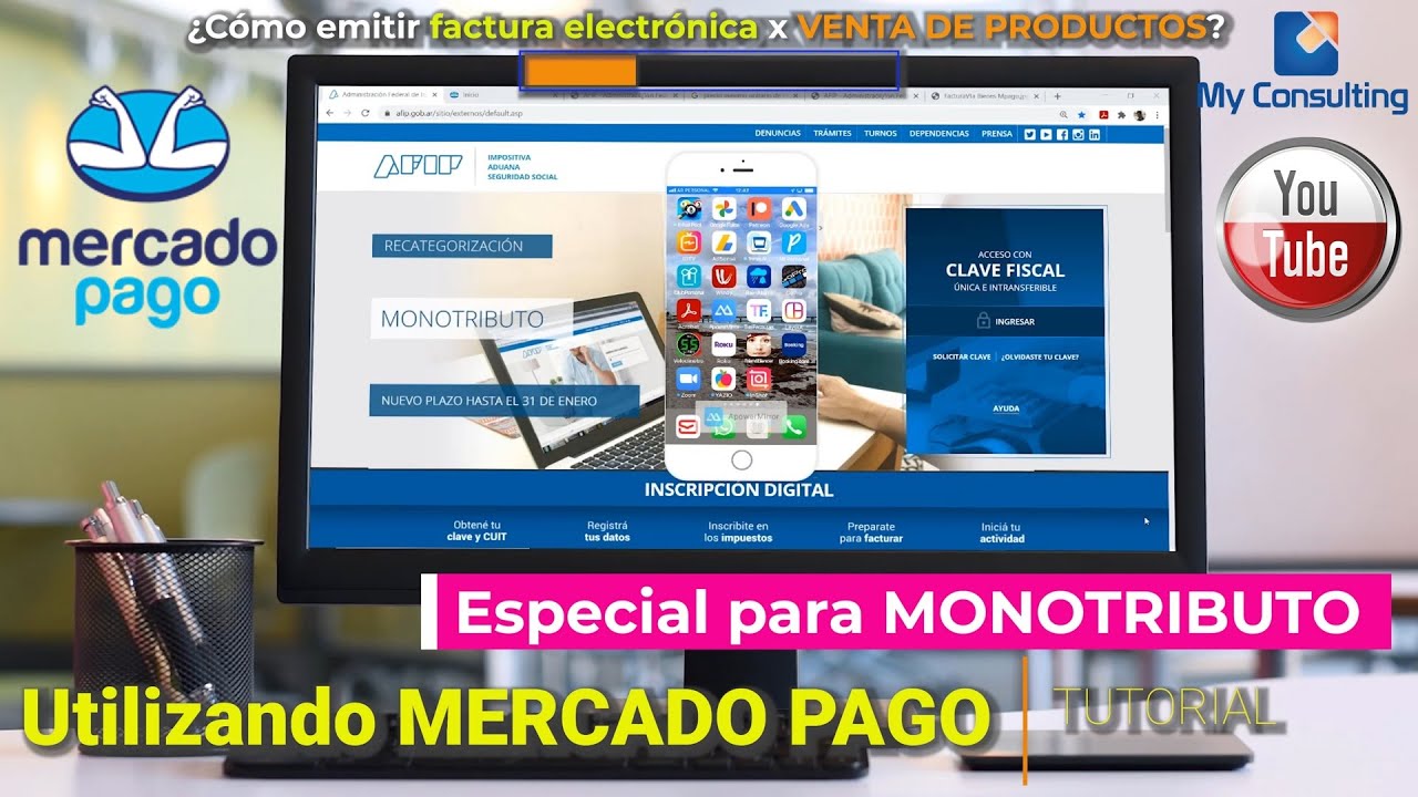 ¿Cómo emitir Factura Electrónica por VENTA de PRODUCTOS? MERCADO PAGO 💰 Tutorial MONOTRIBUTO 🎬