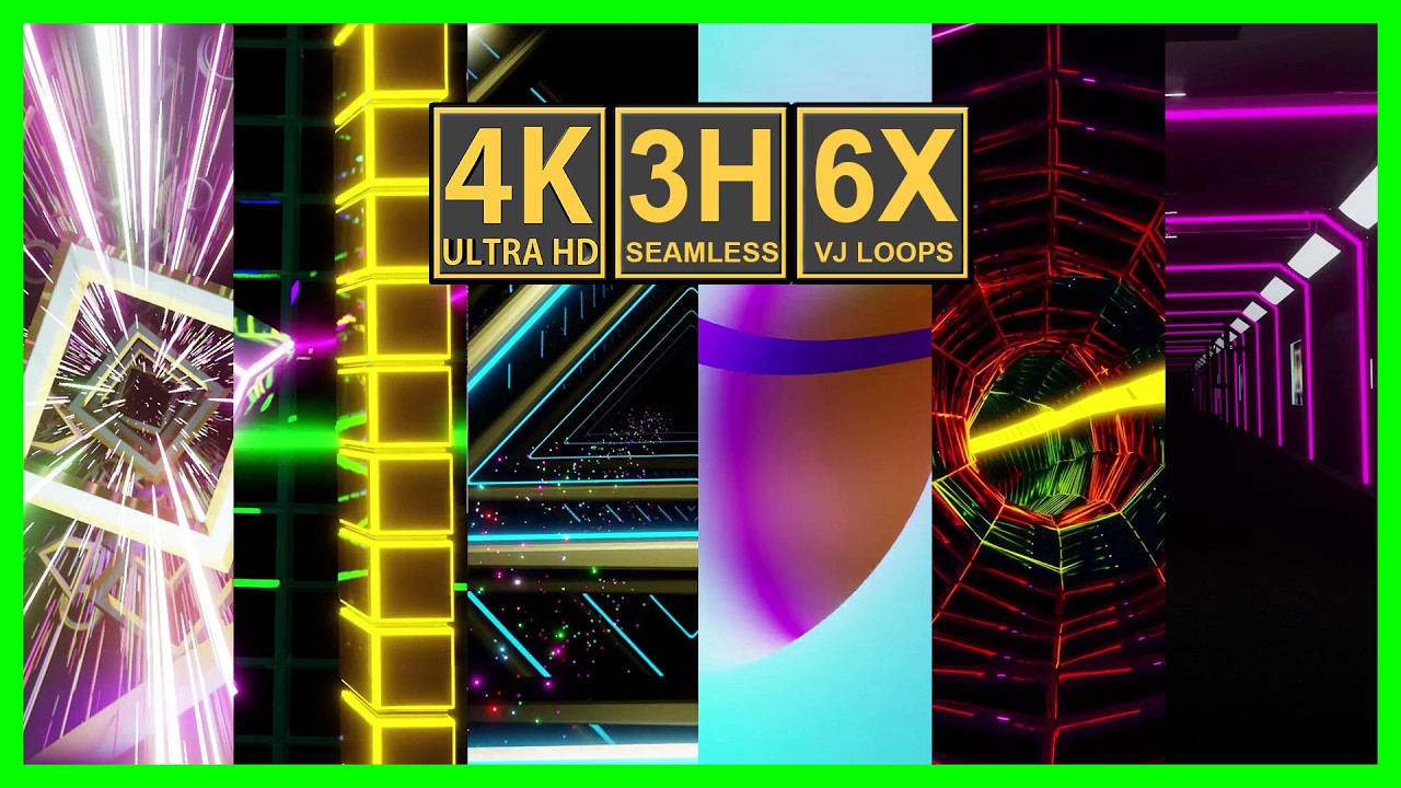 3H ✨ Smart TV Background animation video ✨ 6x  colorful VJ loops in 4k