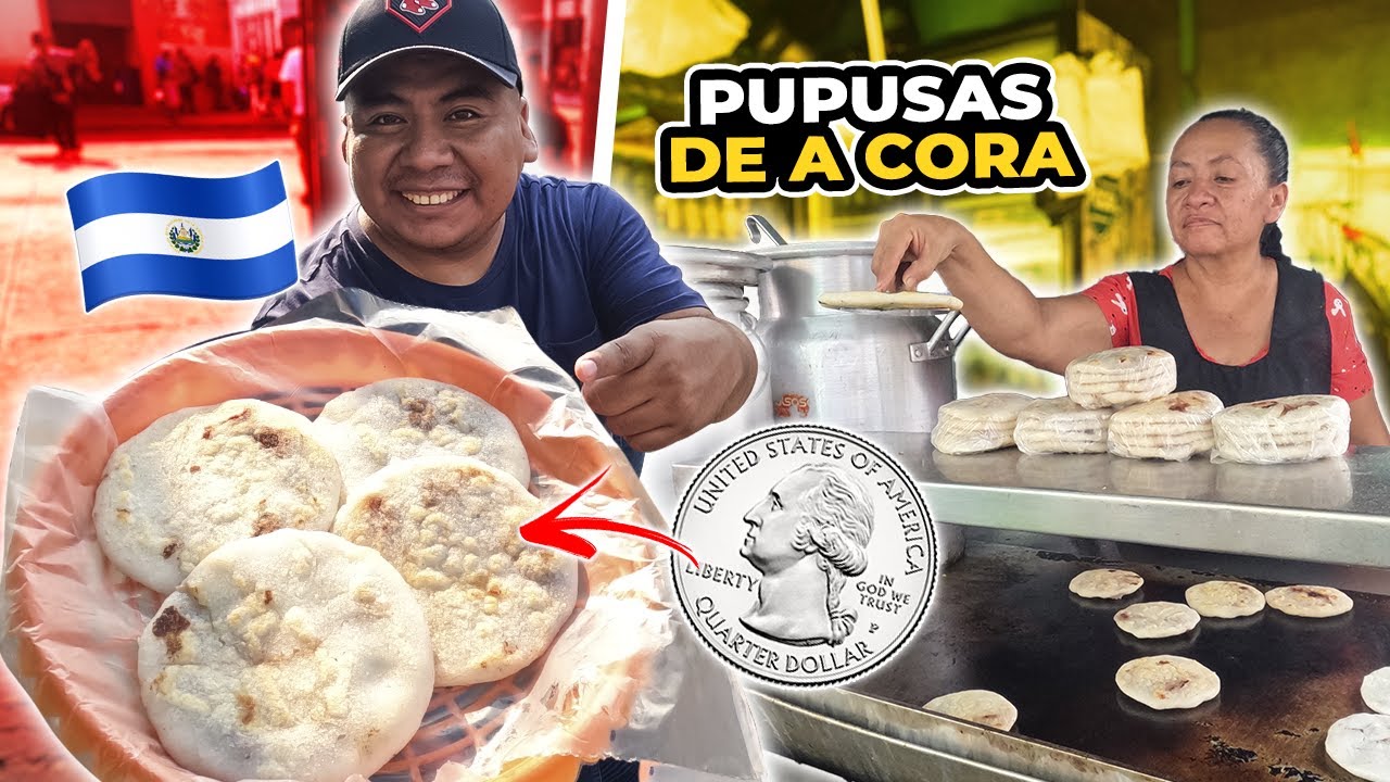 🤩PROBANDO las PUPUSAS de a CORA del CENTRO *¿que tan buenas son?* 😱