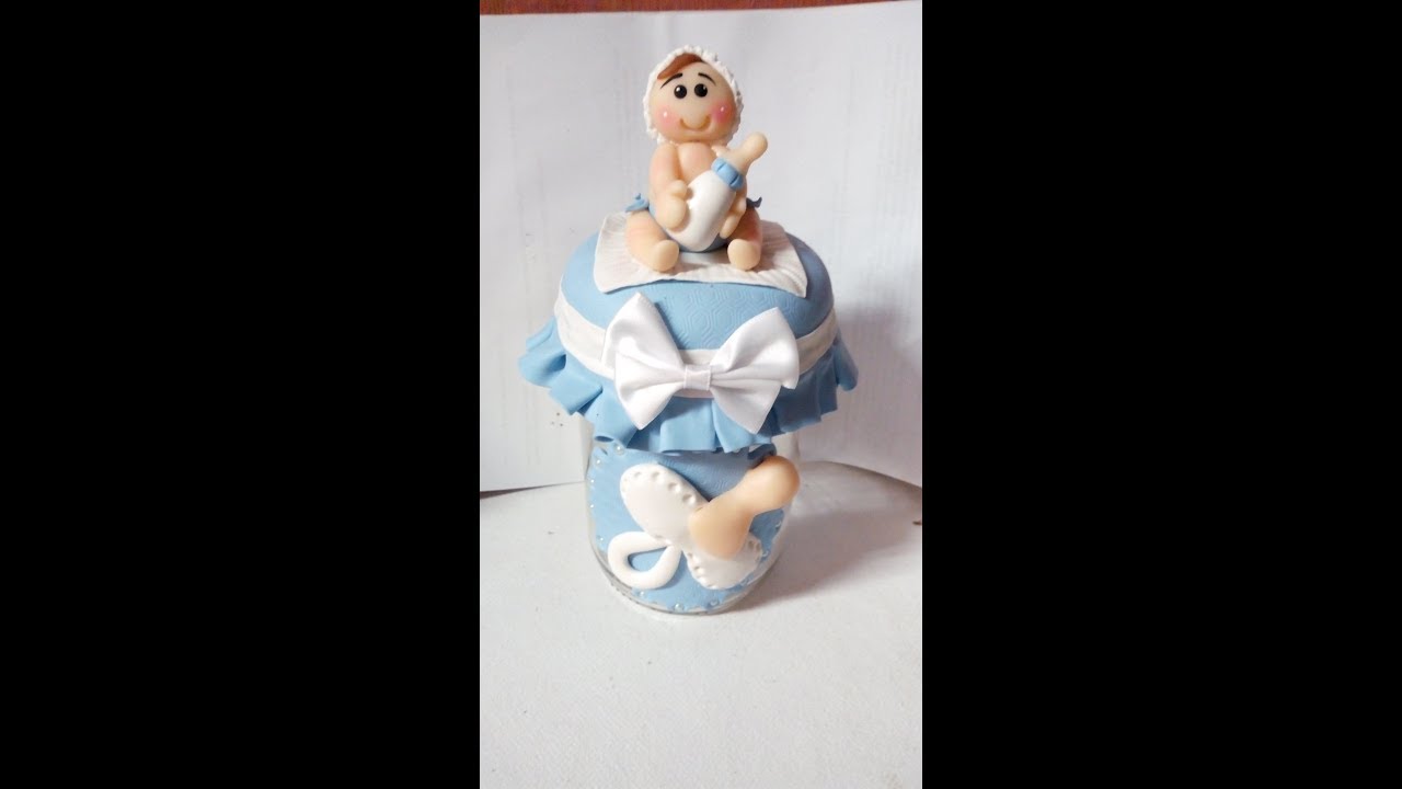 Pote decorado em biscuit para bebê ...