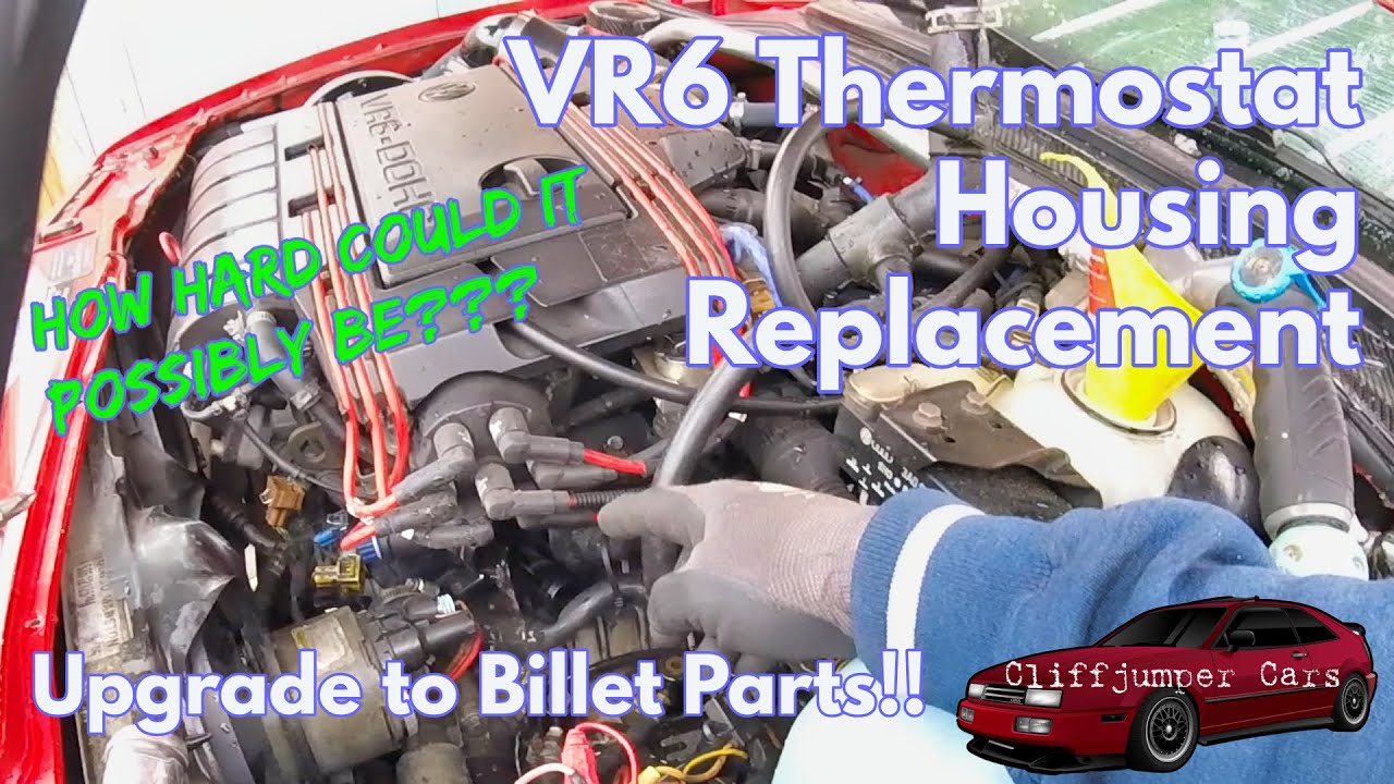 We Replace VR6 Corrado Thermostat Housing with Billet Aluminum Parts