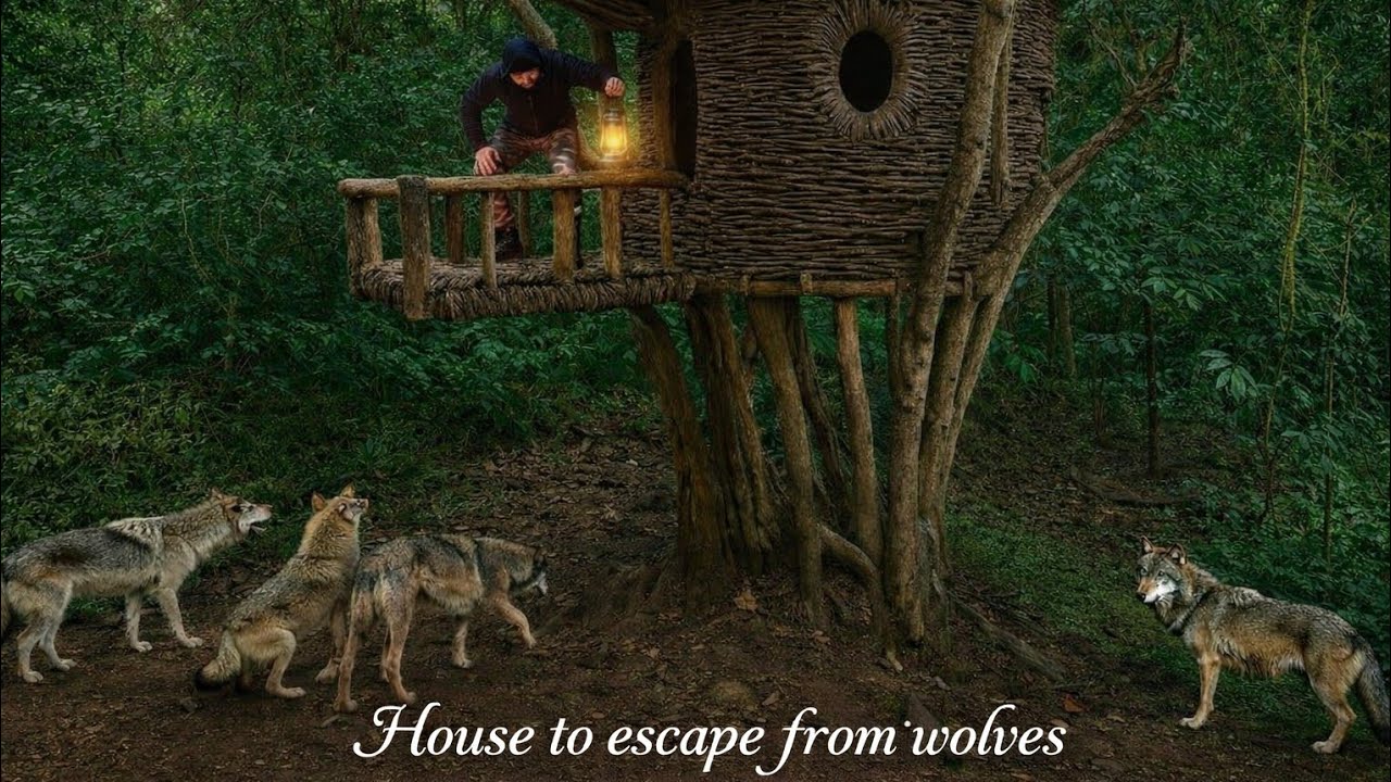 7 Days Building a House from Vines on a Giant Tree - Rainforest Survival Challenge