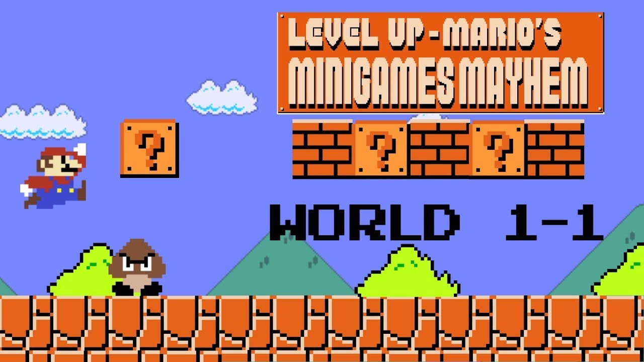 Level Up Mario Mini Games Mayhem World 1-1 Playthrough
