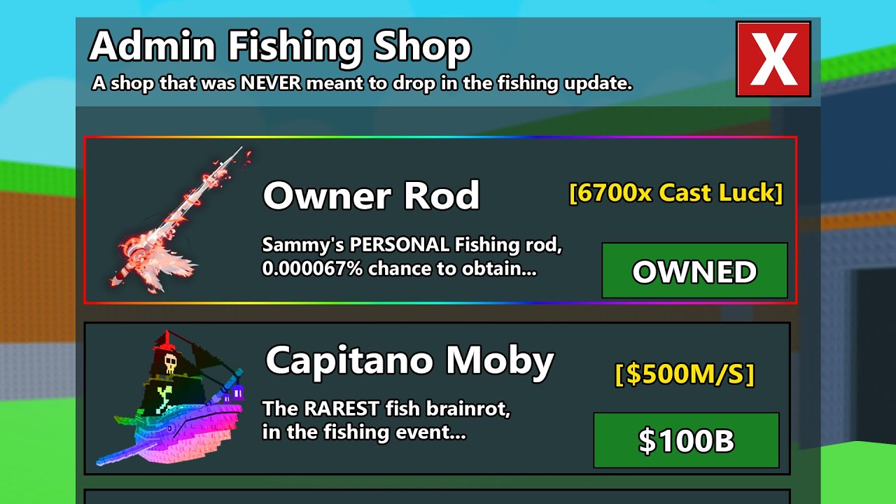 Steal a Brainrot, But There's an ADMIN Fishing Shop