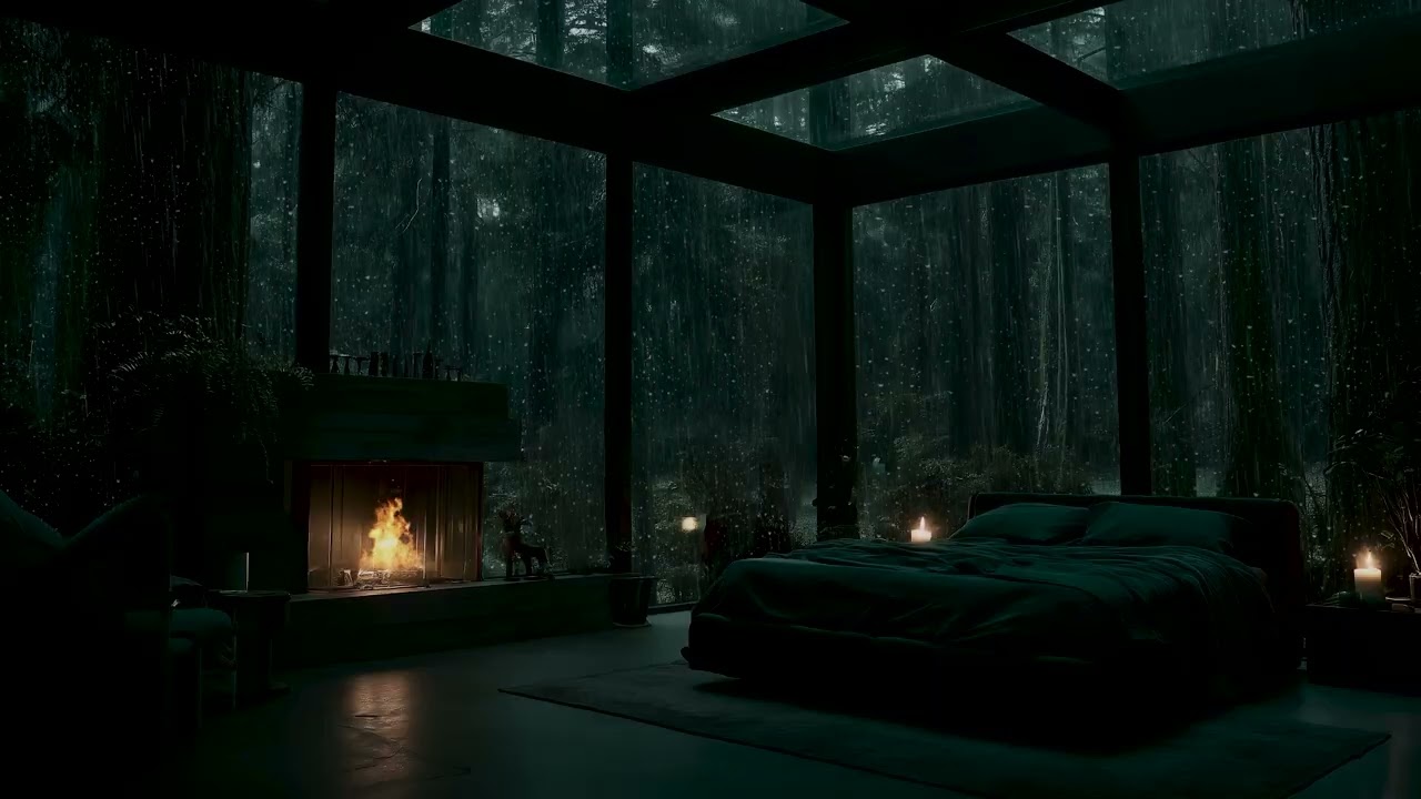 Sleep Instantly with Mountain Rain 🌧| Quiet Bedroom Night Ambience for Relaxation