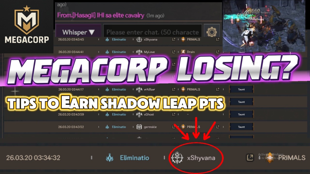 ROHAN 2 - LEGEND IS DONE FOR MEGACORP? SHADOW LEAP PTS TIPS EVEN YOU'RE SERVER IS LOSING (GUIDE)