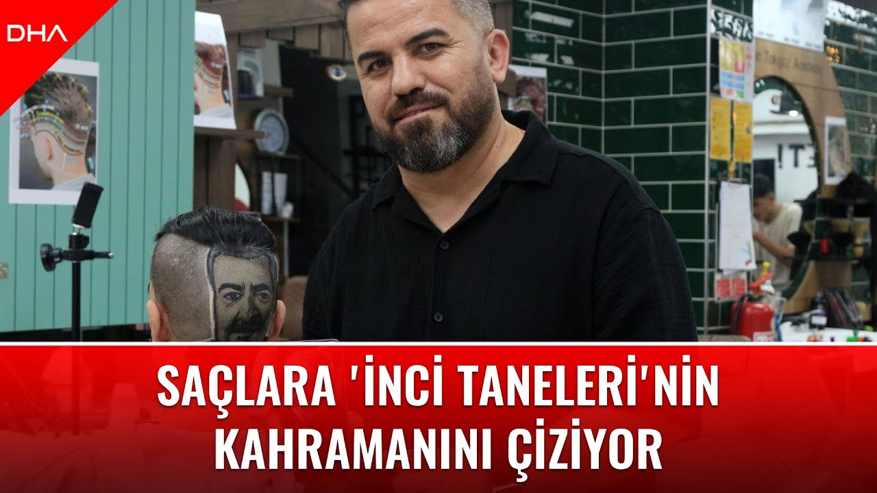 Saçlara 'İnci Taneleri'nin kahramanını çiziyor