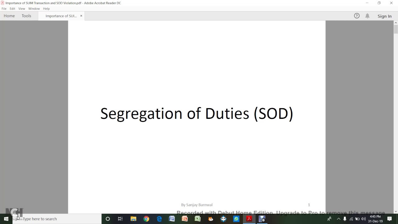 Segregation of Duties (SOD) and Reviewing Roles, Authorization using SUIM in SAP