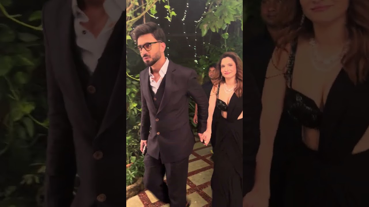 Bigg Boss fame Ankita Lokhande with husband Vicky Jain at the Sangeet party of Arti Singh.