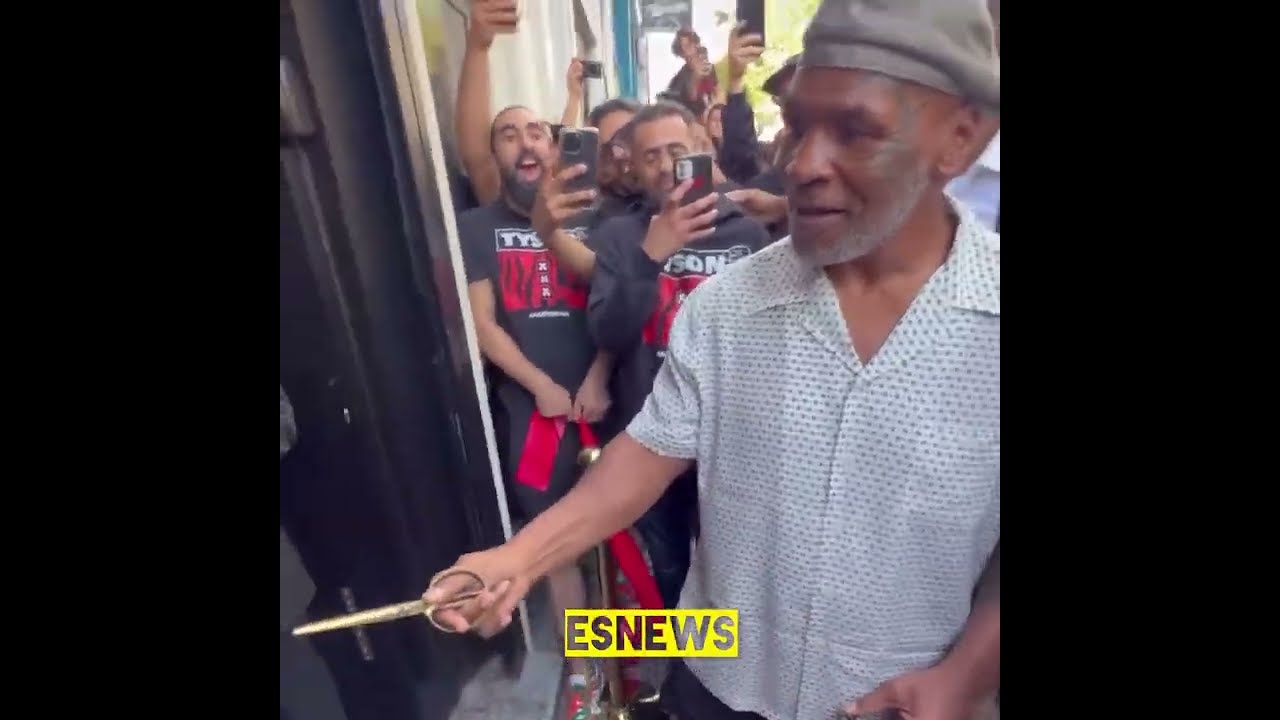 Mike Tyson Opens A Coffee Shop In Amsterdam And Closes down the street huge crowd arrives