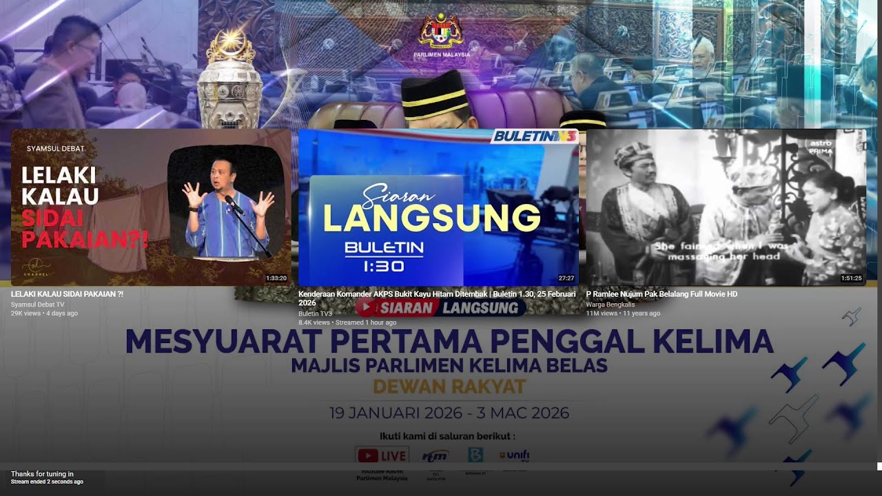 LANGSUNG: Persidangan Dewan Rakyat | Mesyuarat Pertama Penggal Kelima | 25 Februari 2026