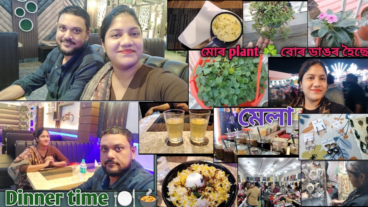 Dinner time 🍽️//মোৰ plant ☘️ বোৰৰ growth হৈছে//মেলা☺️//New Market 🛍️.......