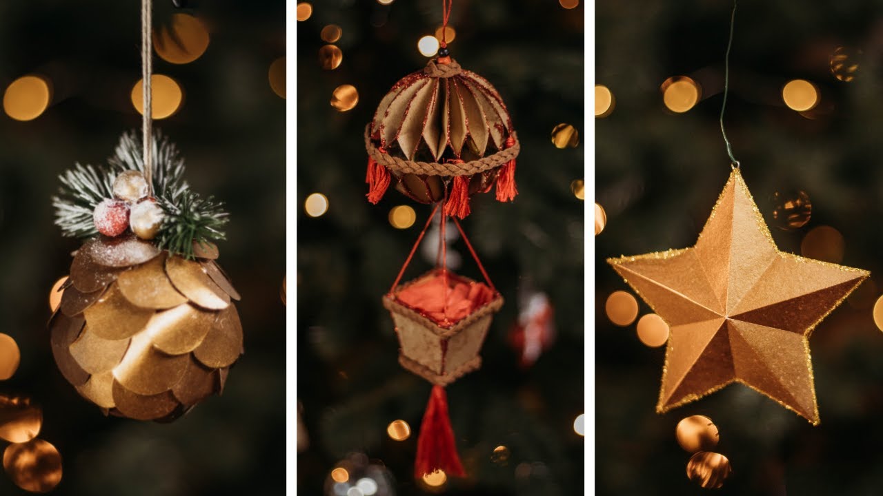 DIY | Елочные игрушки своими руками ИЗ БУМАГИ | Новый год 2022