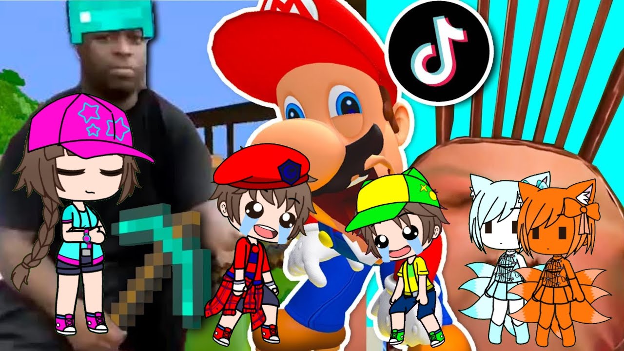 3 Siblings and 2 Vulpix react to Mario react to tik tok memes