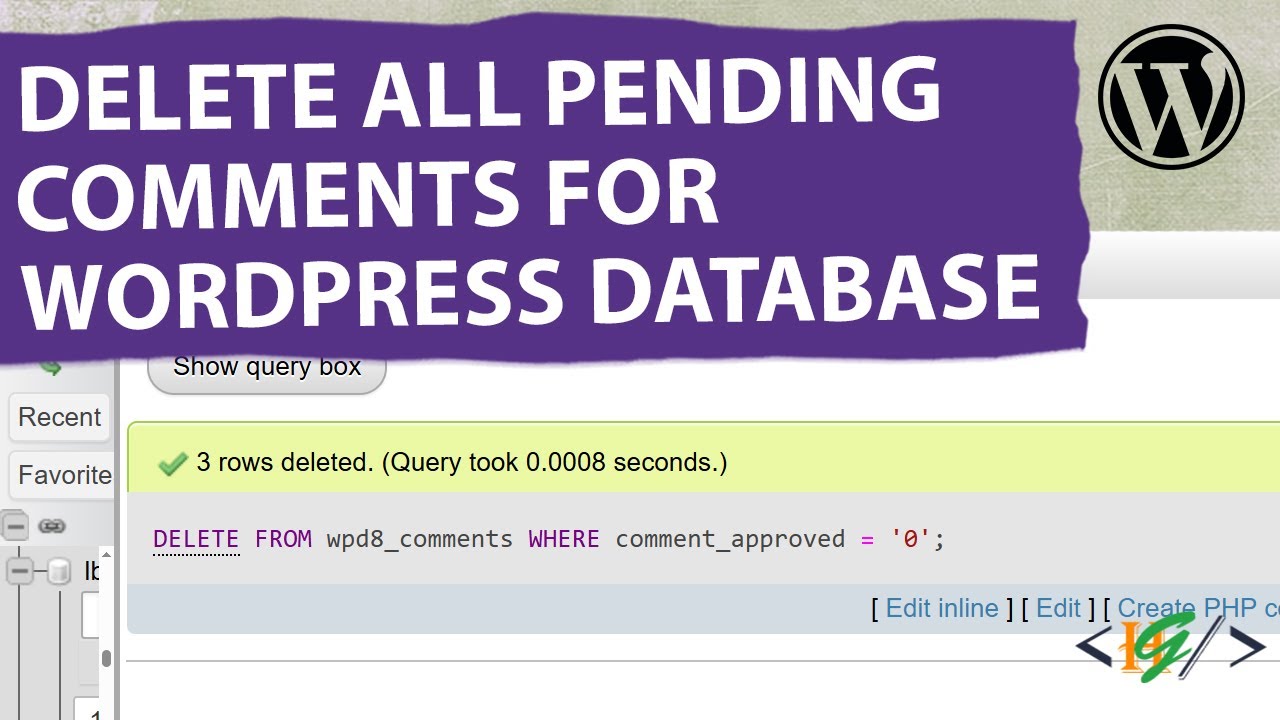 How to Delete All Unapproved Comments in WordPress Database using phpMyAdmin | Pending Comment
