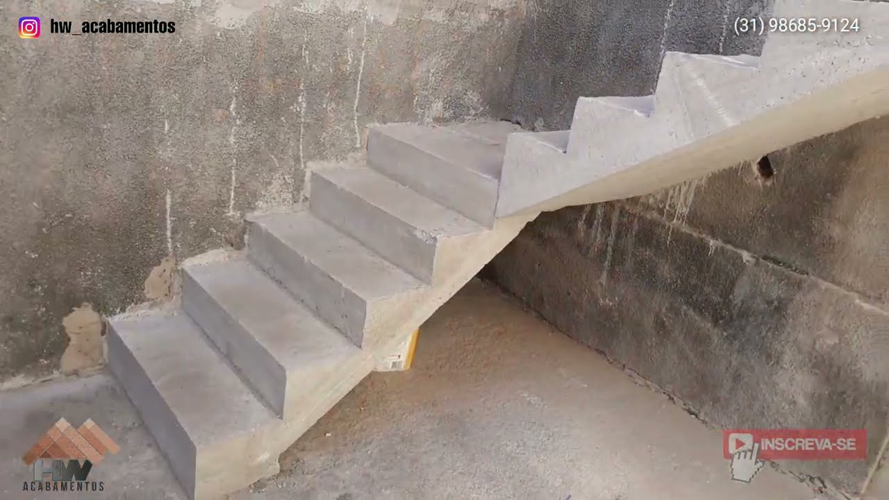 Como fazer escada de concreto com patamar em L