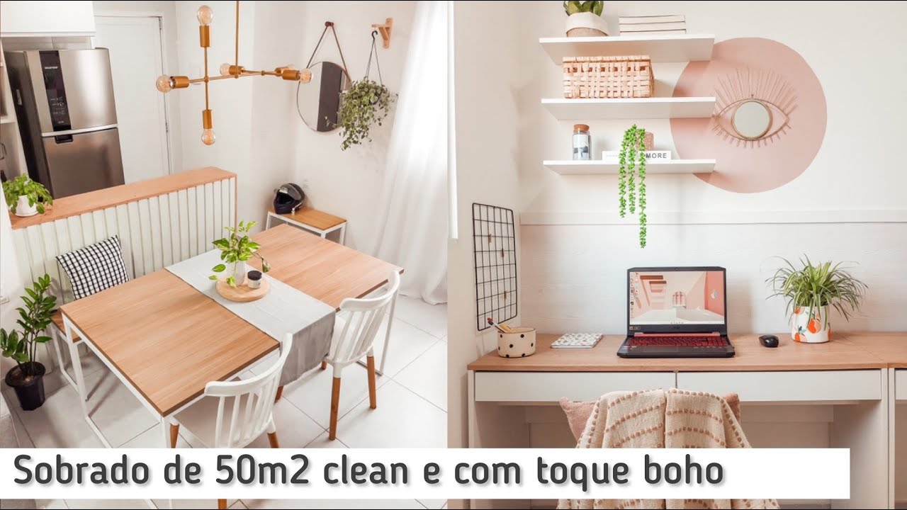 Sobrado de 50m2 com ideias DIY e toque boho.