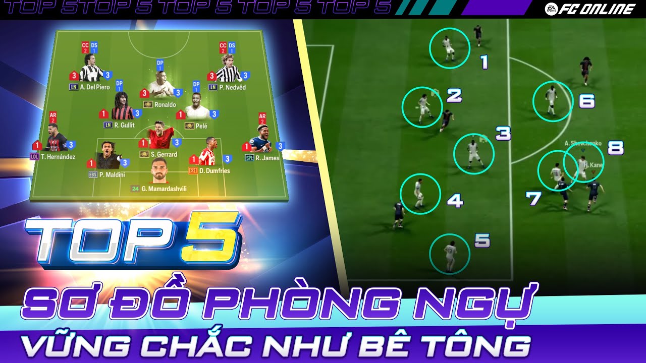TOP 5 SƠ ĐỒ PHÒNG NGỰ CHẮC NHƯ BÊ TÔNG CỐT THÉP | FC Online