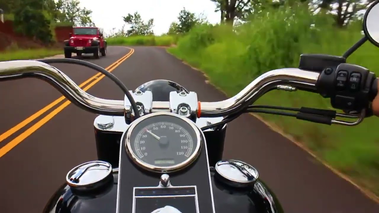Harley Fat Boy Lo ride down Waimea Canyon, Kauai