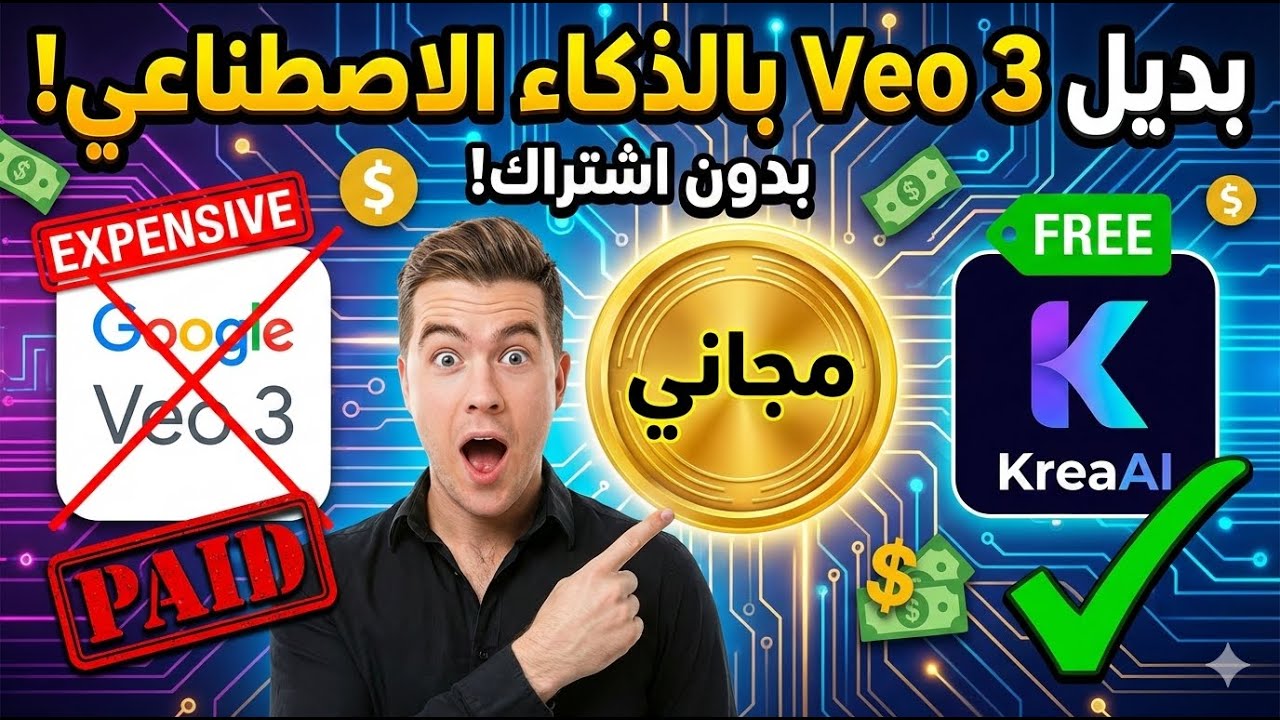 KreaAI أفضل بديل مجاني لـ Veo 3… وفر فلوسك الآن 💸 #KreaAI #الذكاء_الاصطناعي