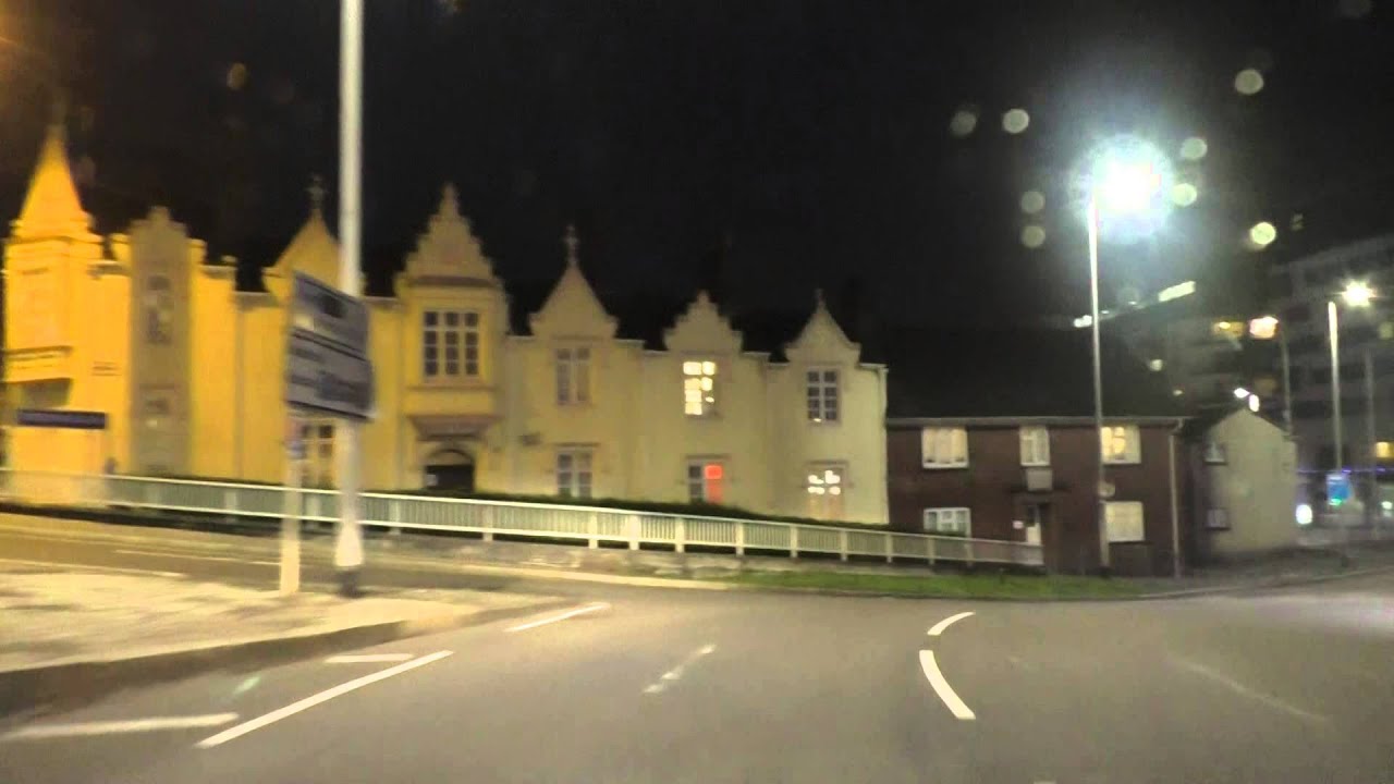 Driving At Night Around Plymouth, Devon, England 25th August 2015