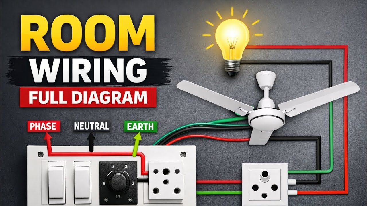 Room Wiring Full Diagram | Light Fan Socket Connection | Electrical 