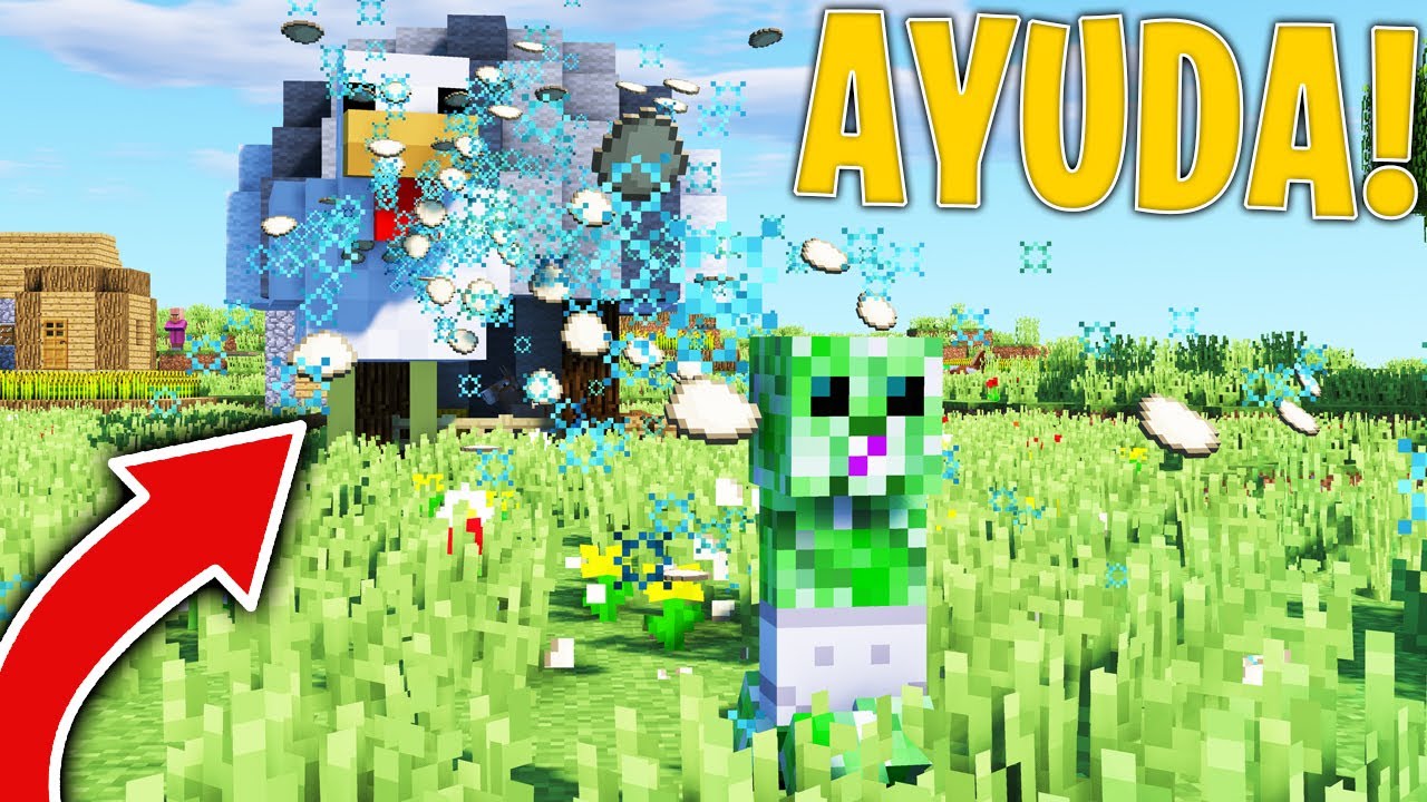 El BEBE CREEPER lucha contra una GALLINA GIGANTE en MINECRAFT! 😍