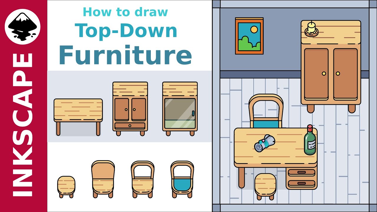 Inkscape Tutorial: How to draw Top-Down Furniture