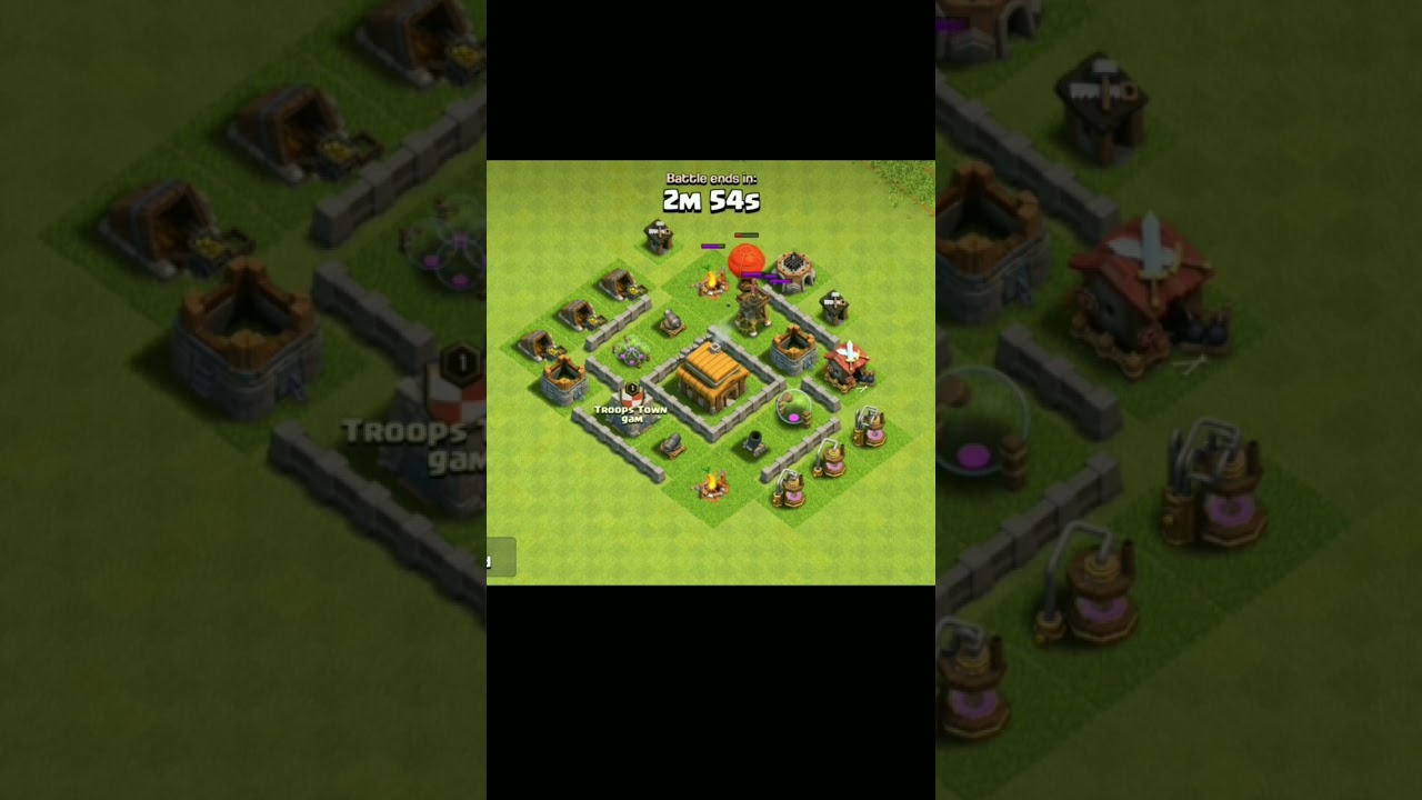 level 1ballon vs town hall 3 base||Clash of Clans #shorts #viral
