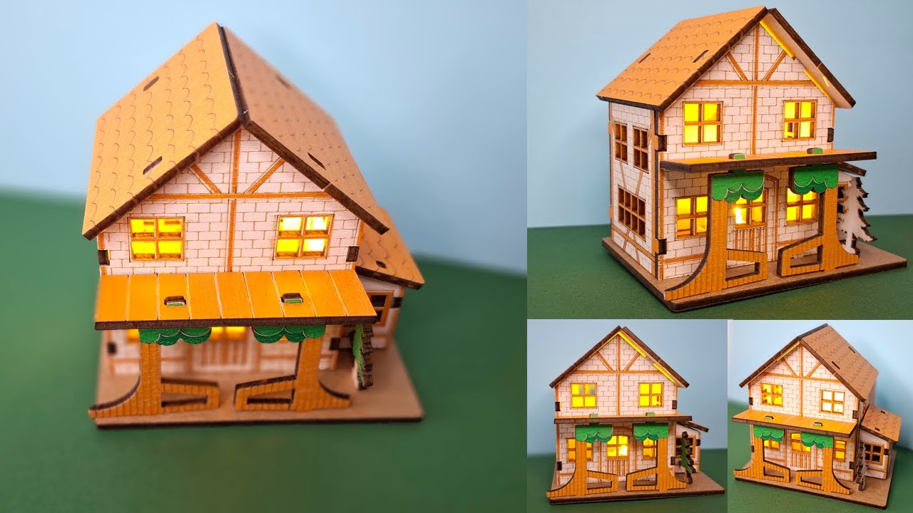 Watch Me Build This Adorable Wooden Model House || 3D Puzzle