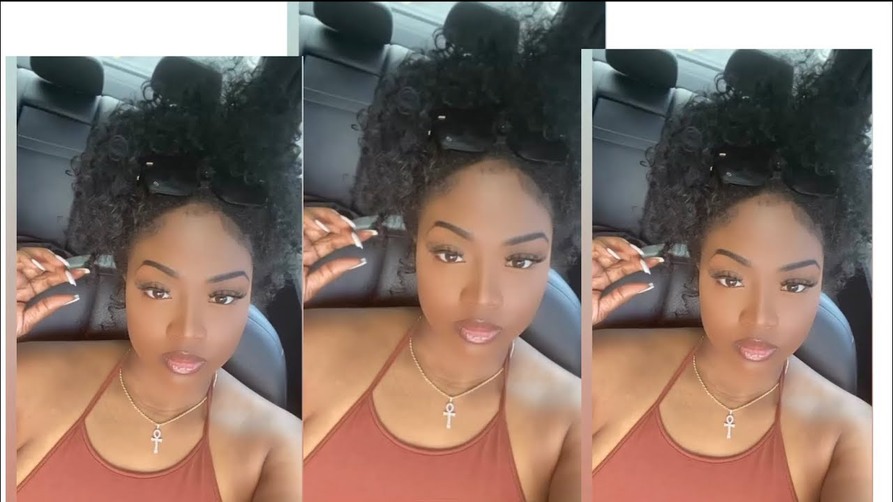 Easy curly bun using a half wig ft. Creta Girl