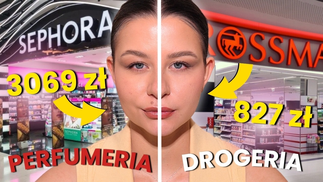 Perfumeryjne vs drogeryjne – Makijaż pół na pół! 3000 zł vs 700 zł! Tanie vs drogie! | Dusia