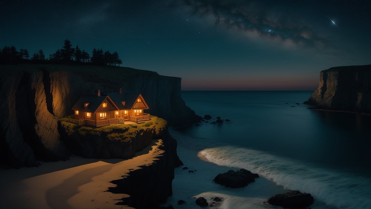 The Sleepy Cove Beneath Clouded Moonlight | Ocean Sleep Story for Adults