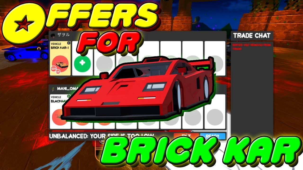 Roblox Jailbreak - what people offer for the brick car in trading.