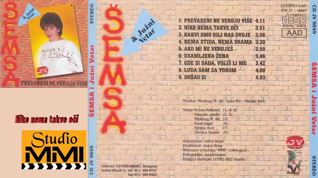 Semsa Suljakovic i Juzni Vetar - Niko nema takve oci (Audio 1984)