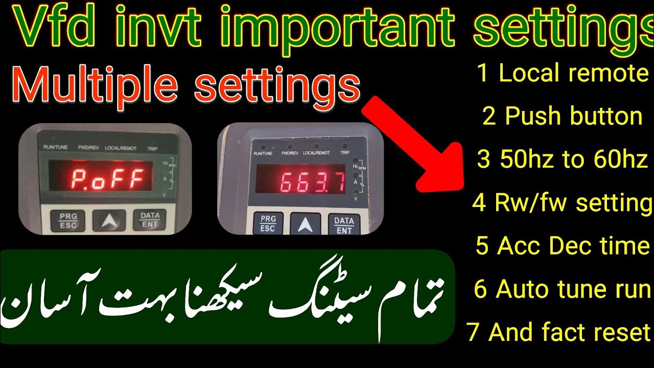 vfd invt important settings / multiple settings sekhen / Gul Jan 03093281904
