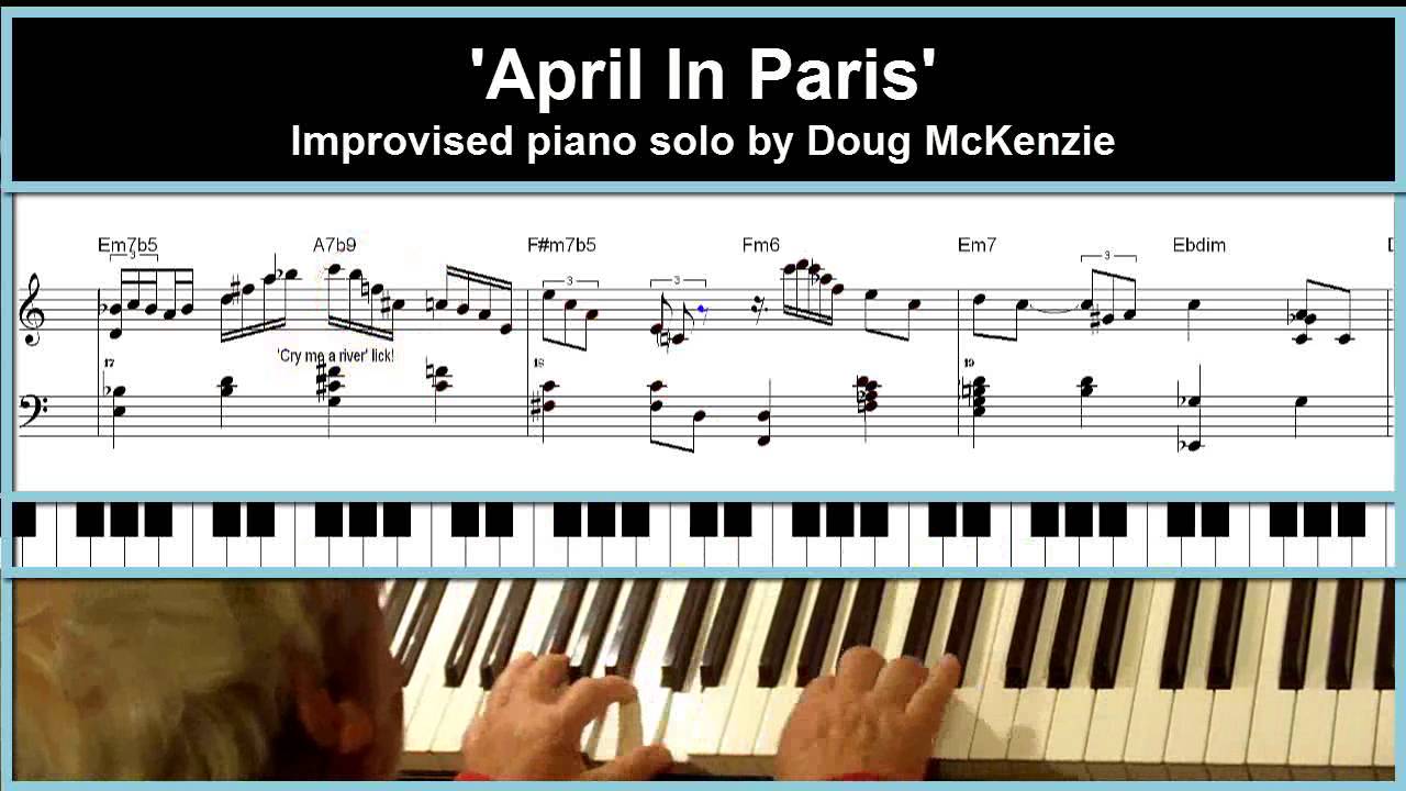 'April In Paris' - jazz piano tutorial