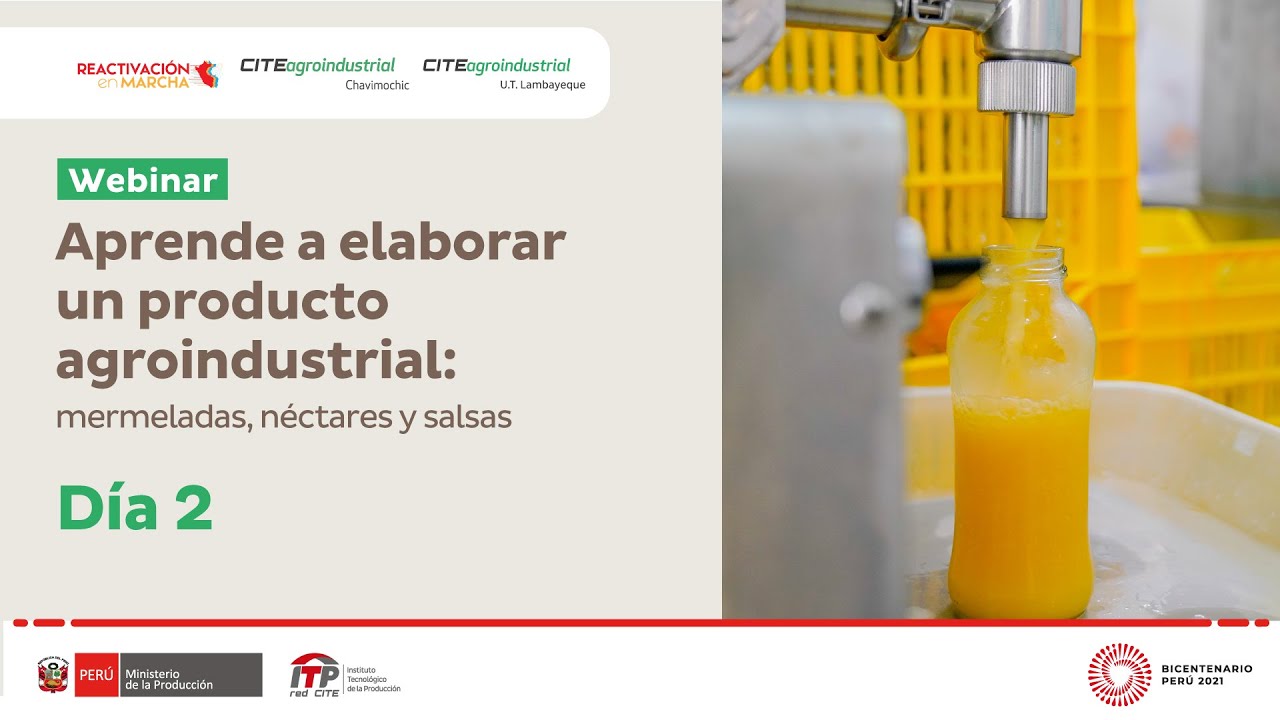 Aprende a elaborar un producto agroindustrial: Mermeladas, néctares y salsas - DÍA 2