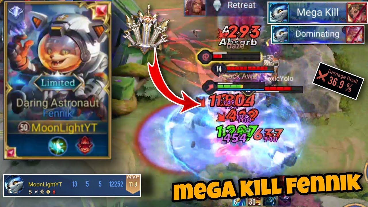 Fennik MEGA KILL Pro Gameplay | SO POWERFUL Marksman Jungler | Arena of Valor Fennik Moonlight