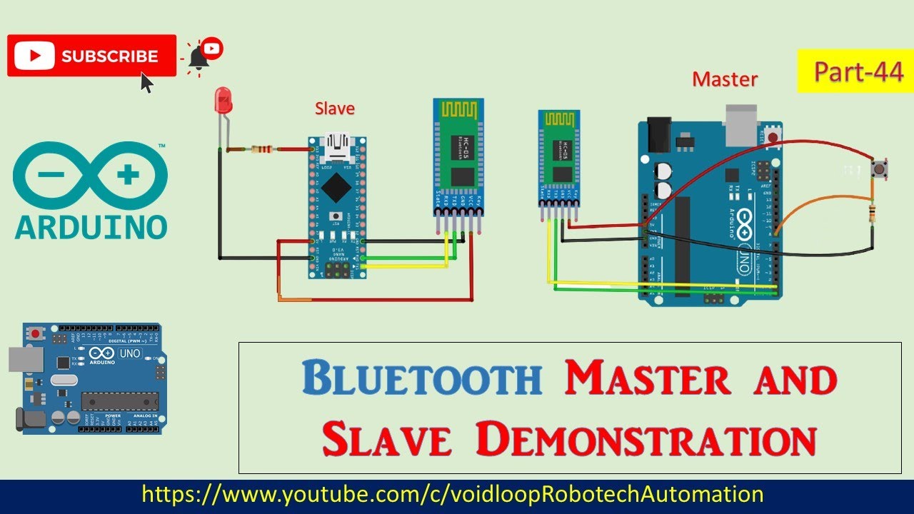 44. Демонстрация работы Bluetooth Master Slave с Arduino и HC-05.
