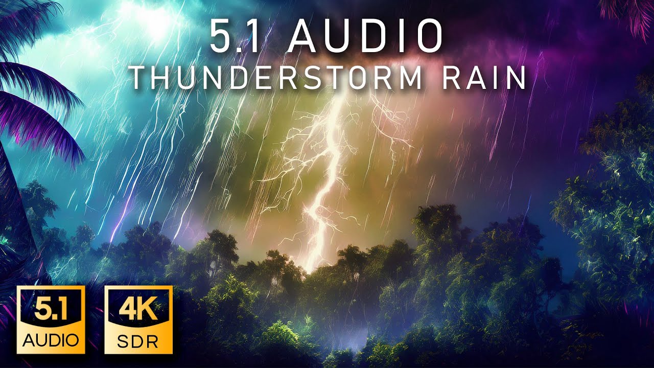 Thunderstorm Rain&ensp;|&ensp;Hi-Res audio 5.1 Surround Ambient Audio 🌩️🔊