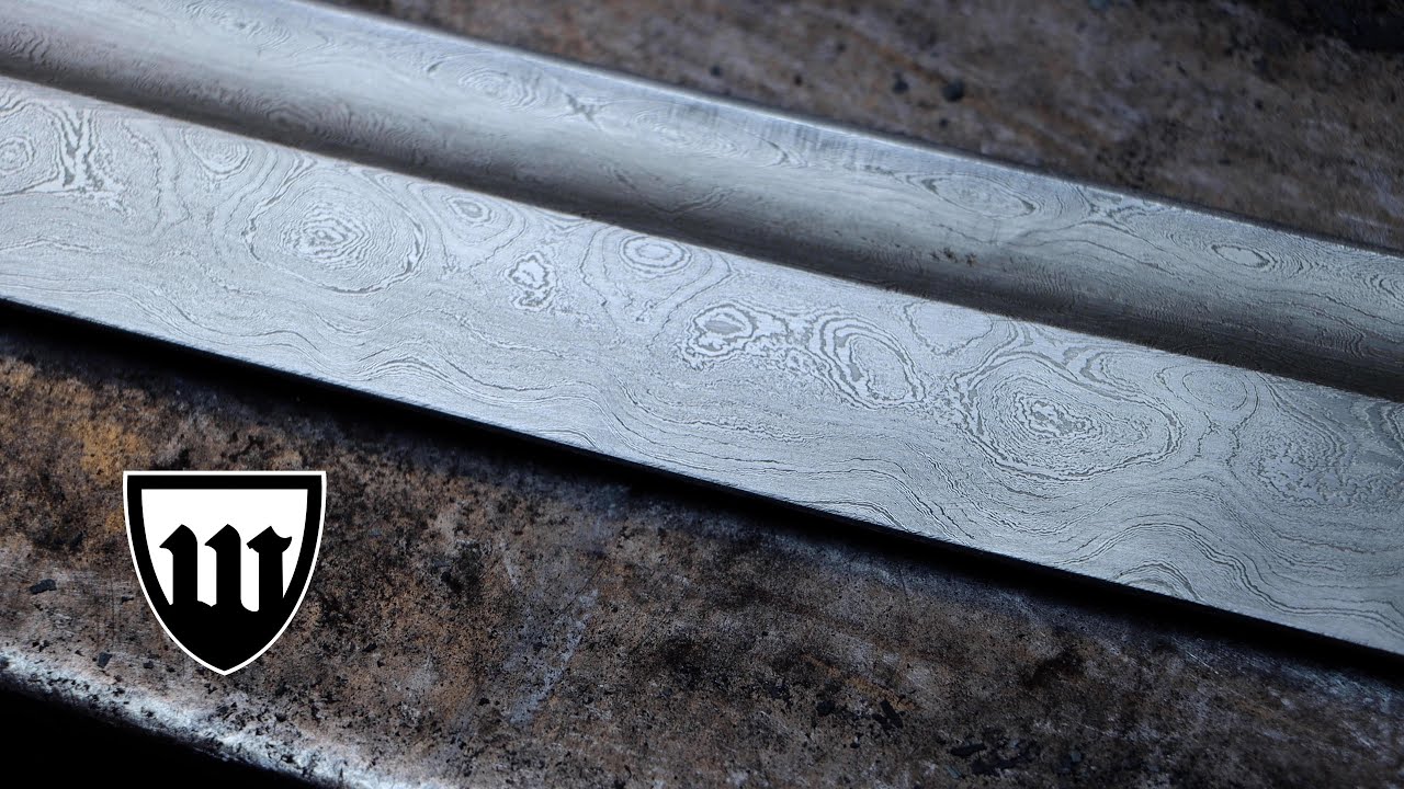 Forging a Damascus katana, part 1, forging the blade.