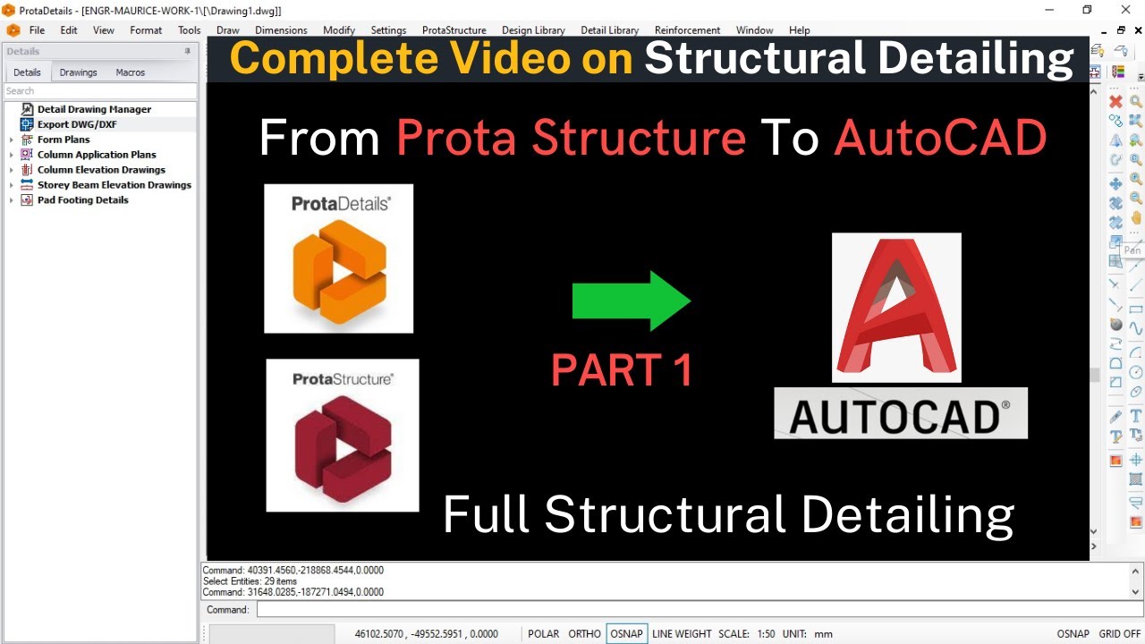 How To Export Structural Drawing Detail From Prota Structure to AutoCAD