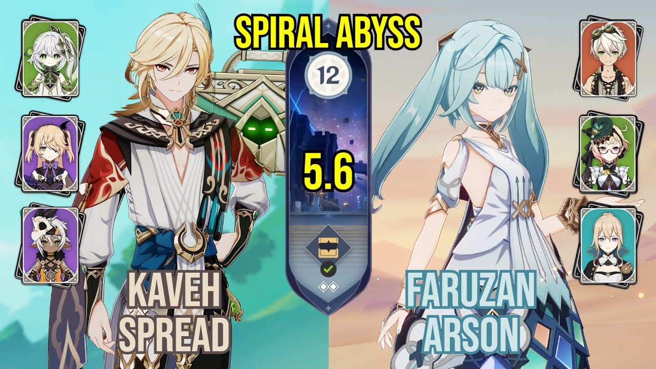 C6 Kaveh Spread + C6 Faruzan Arson | Spiral Abyss 5.6 | Genshin Impact