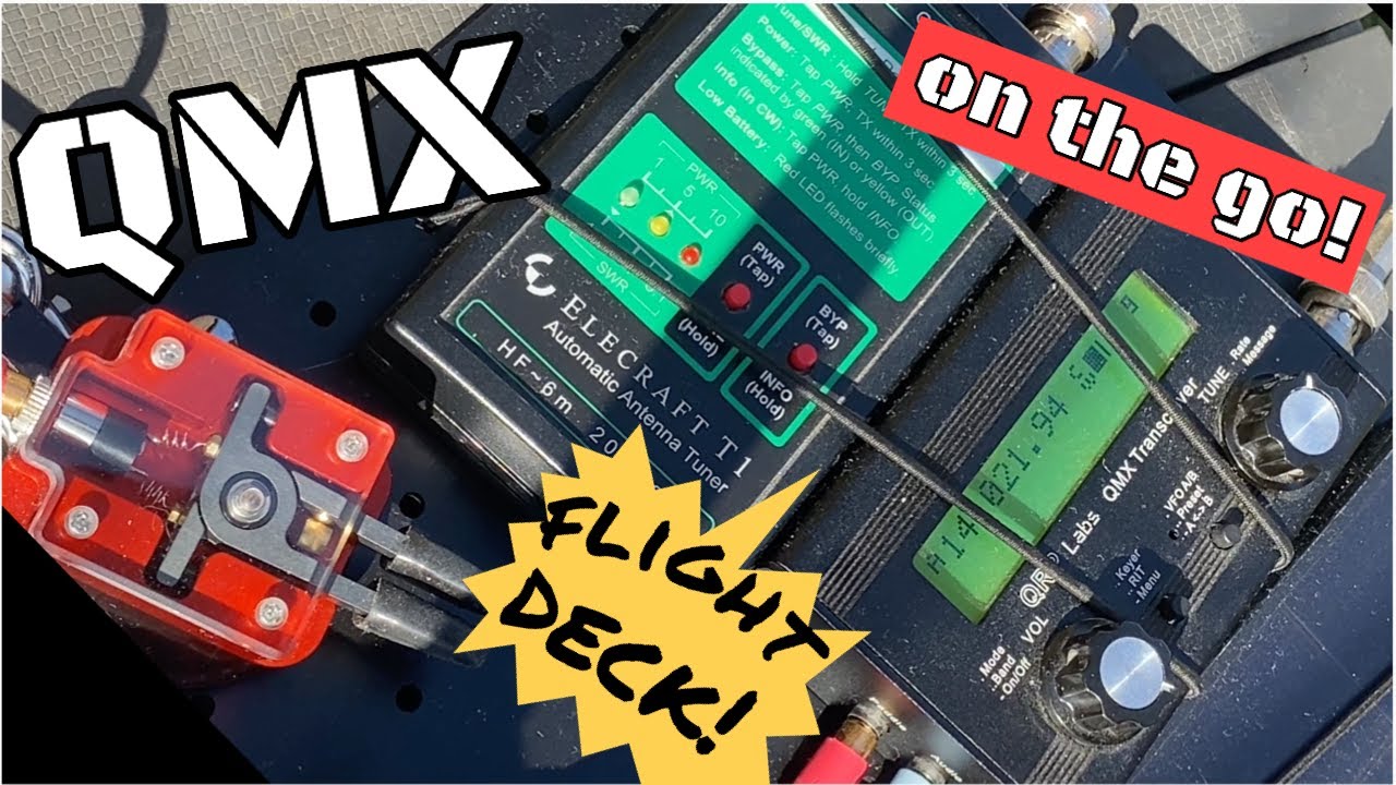 QMX On The Go with  Flight Deck, AX1 antenna and a Solar Power Bank!