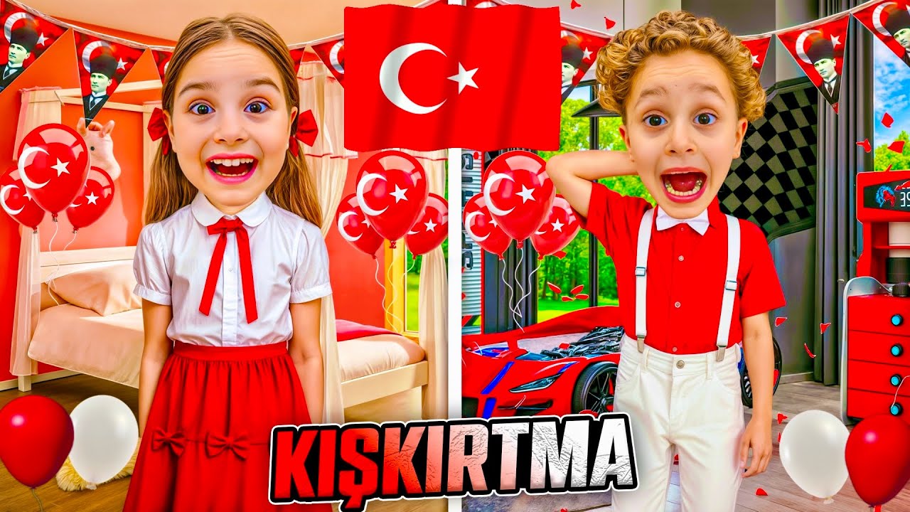 KUZEY ELİFİN ODASINI 29 EKİME SÜSLEDİK !! ANNEM BABAM ODAMI BAYRAKLAR İLE KAPLADI !!
