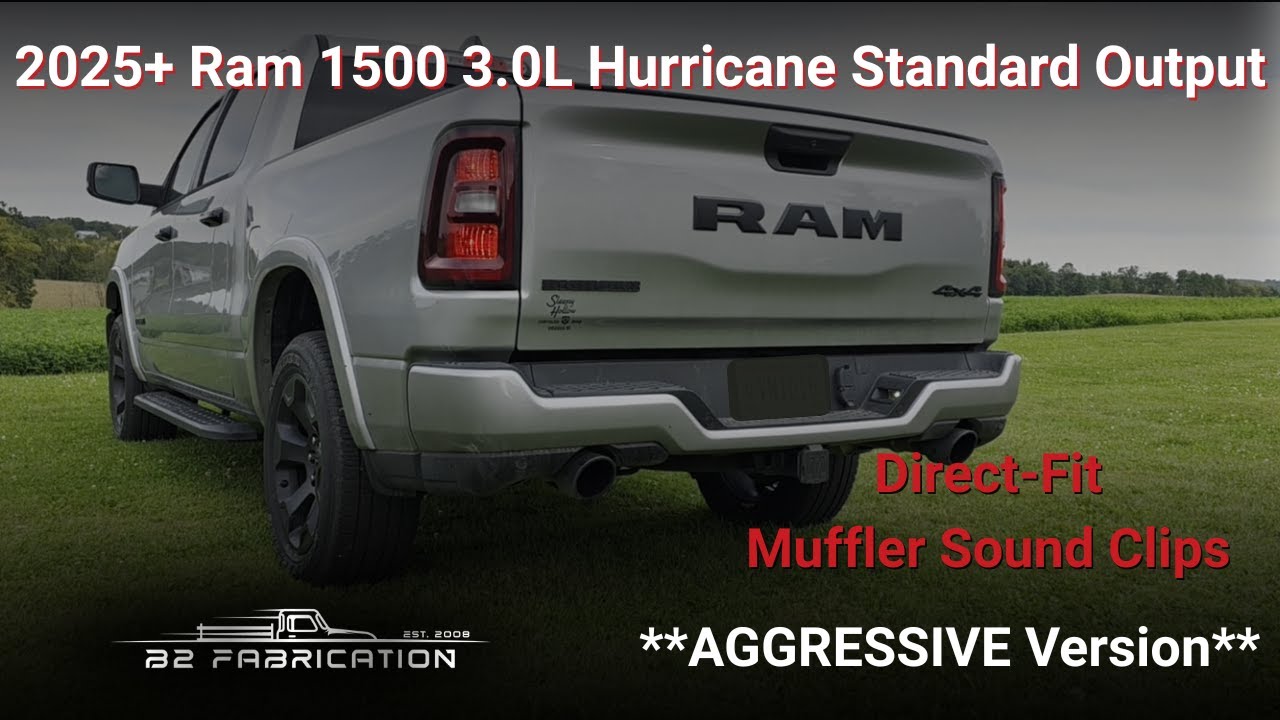 2025+ Ram 1500 Hurricane 3.0L – Aggressive Retrofit Muffler Sound Clips | B2 Fabrication