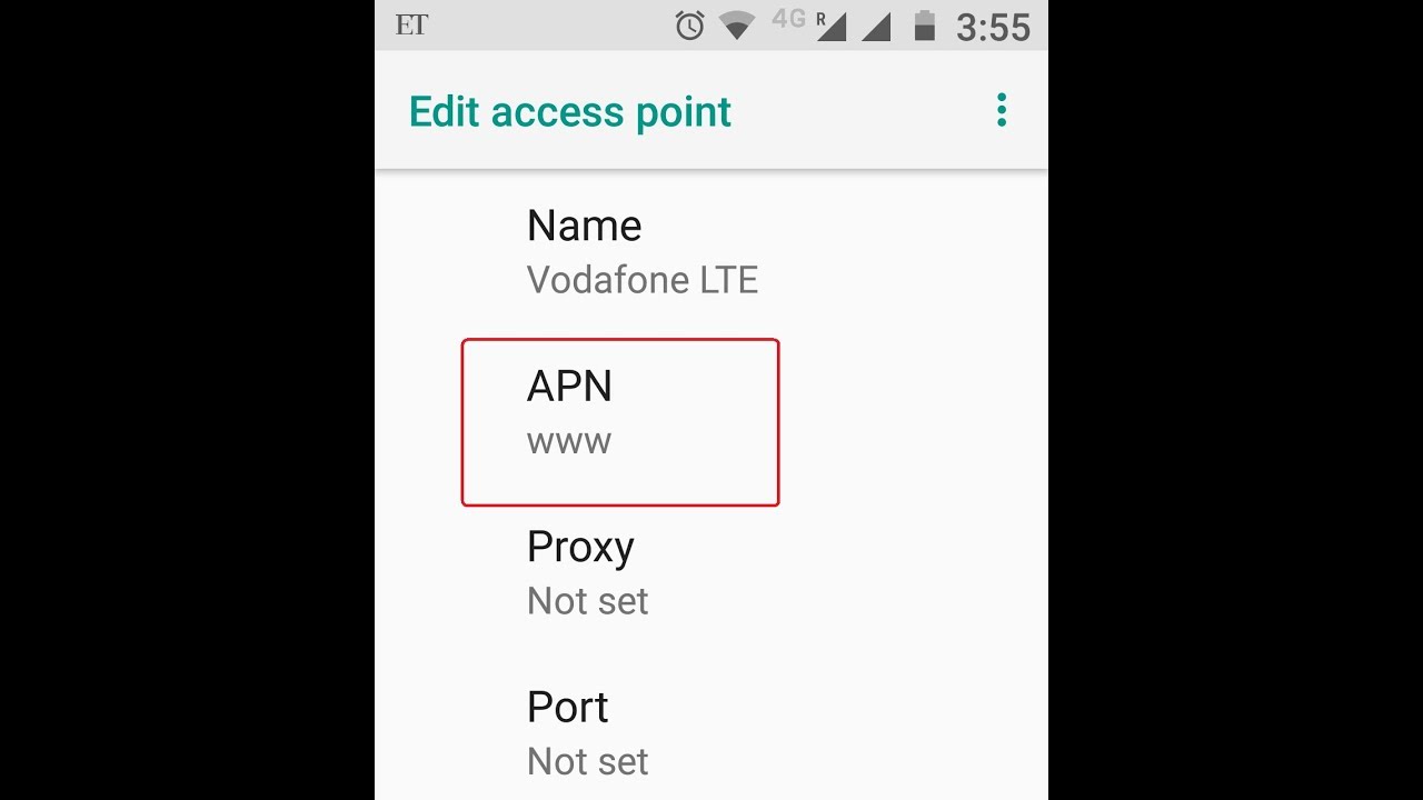 Настройки APN Vodafone 4G для Android India