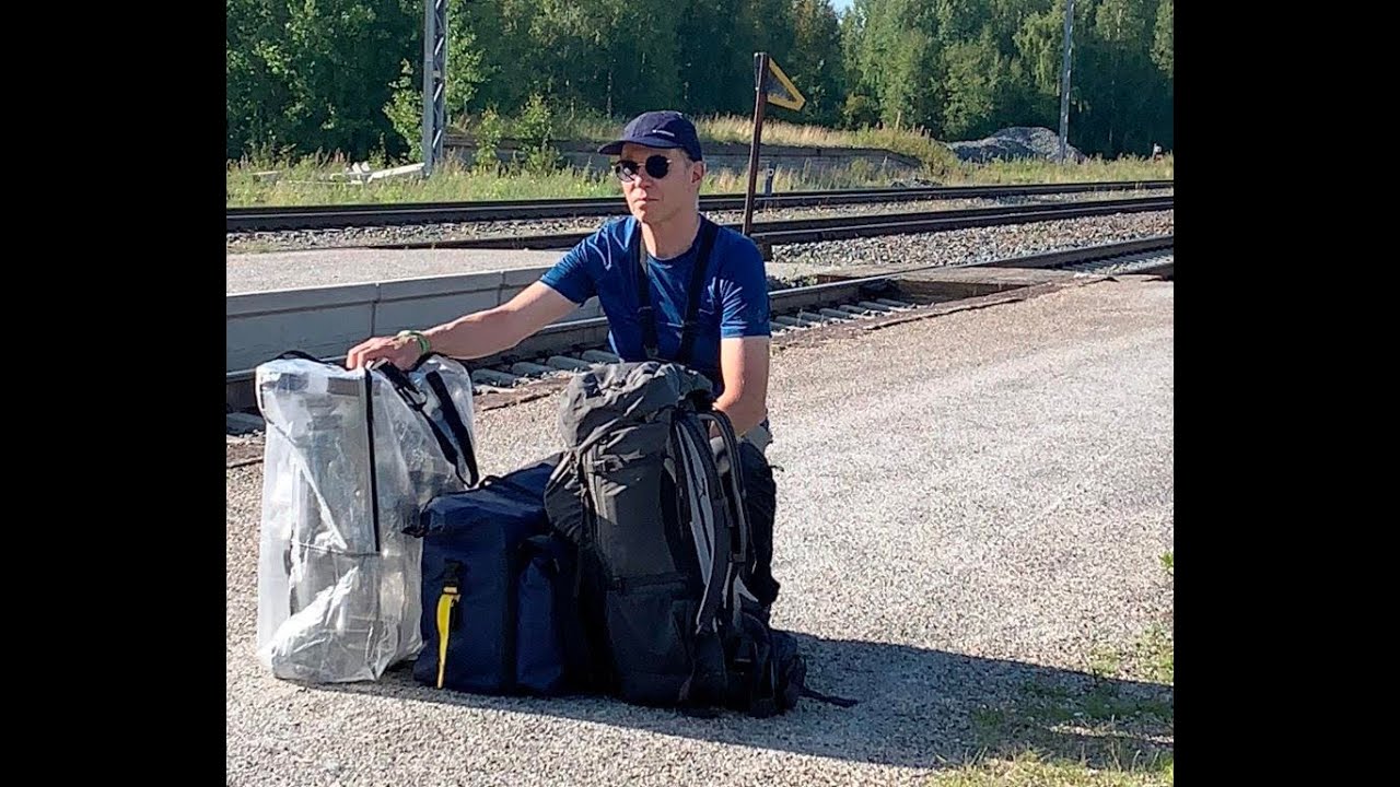 Fjallraven Abisko Friluft 45 backpack and my Brompton touring setup